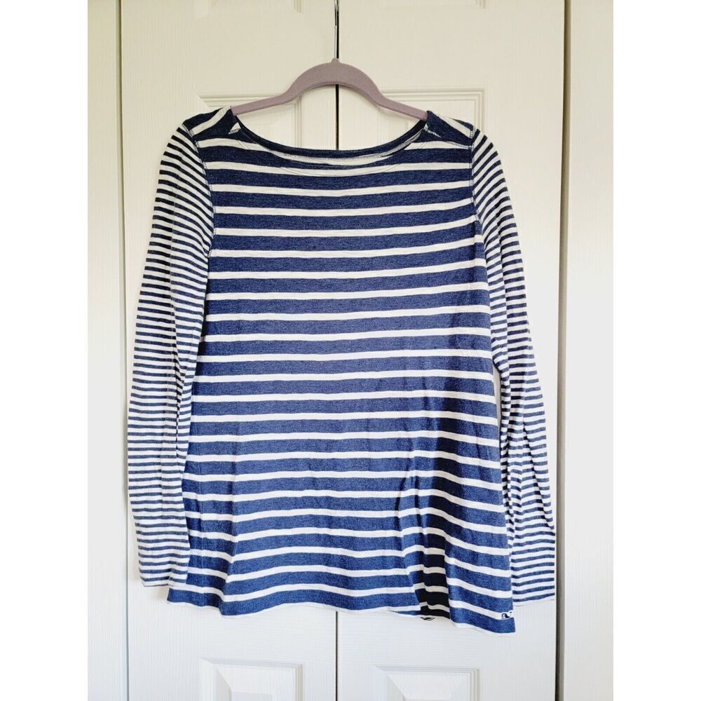 Vineyard Vines Women's‎ Small Blue White Striped Shirt 100% Cotton Soft